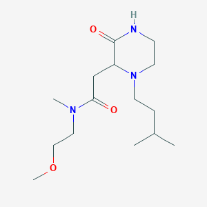 molecular formula C15H29N3O3 B5972103 N-(2-methoxyethyl)-N-methyl-2-[1-(3-methylbutyl)-3-oxo-2-piperazinyl]acetamide 