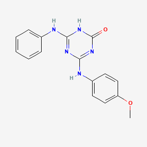 molecular formula C16H15N5O2 B5972108 4-anilino-6-[(4-methoxyphenyl)amino]-1,3,5-triazin-2-ol 