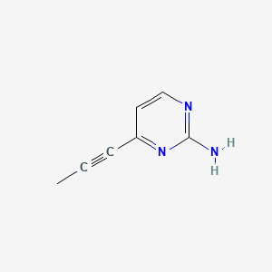 molecular formula C7H7N3 B597211 4-(Prop-1-yn-1-yl)pyrimidin-2-amine CAS No. 1207175-48-1