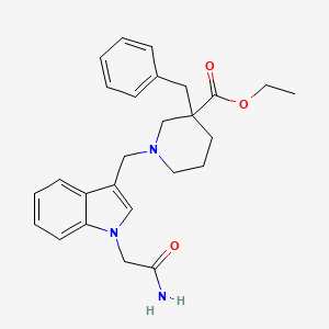 ethyl 1-{[1-(2-amino-2-oxoethyl)-1H-indol-3-yl]methyl}-3-benzyl-3-piperidinecarboxylate