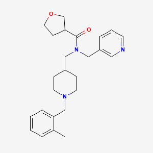 molecular formula C25H33N3O2 B5972111 N-{[1-(2-methylbenzyl)-4-piperidinyl]methyl}-N-(3-pyridinylmethyl)tetrahydro-3-furancarboxamide 