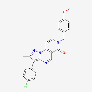 molecular formula C24H19ClN4O2 B5972128 3-(4-chlorophenyl)-7-(4-methoxybenzyl)-2-methylpyrazolo[1,5-a]pyrido[3,4-e]pyrimidin-6(7H)-one 