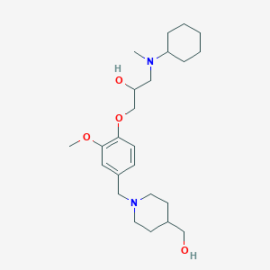 molecular formula C24H40N2O4 B5972147 1-[cyclohexyl(methyl)amino]-3-(4-{[4-(hydroxymethyl)-1-piperidinyl]methyl}-2-methoxyphenoxy)-2-propanol 