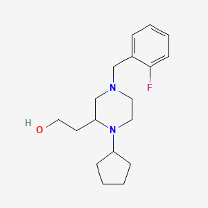 molecular formula C18H27FN2O B5972172 2-[1-cyclopentyl-4-(2-fluorobenzyl)-2-piperazinyl]ethanol 