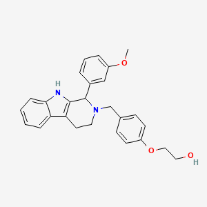 molecular formula C27H28N2O3 B5972174 2-(4-{[1-(3-methoxyphenyl)-1,3,4,9-tetrahydro-2H-beta-carbolin-2-yl]methyl}phenoxy)ethanol 