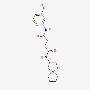 molecular formula C18H24N2O4 B5972188 N-(3-hydroxyphenyl)-N'-1-oxaspiro[4.4]non-3-ylsuccinamide 