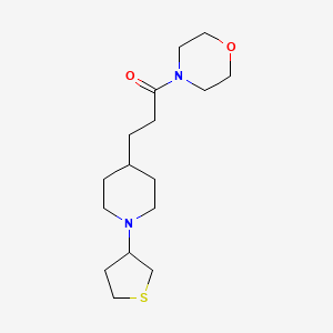 molecular formula C16H28N2O2S B5972189 4-{3-[1-(tetrahydro-3-thienyl)-4-piperidinyl]propanoyl}morpholine 