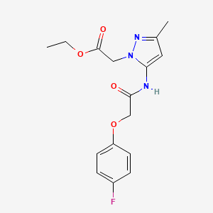 molecular formula C16H18FN3O4 B5972196 ethyl (5-{[(4-fluorophenoxy)acetyl]amino}-3-methyl-1H-pyrazol-1-yl)acetate 