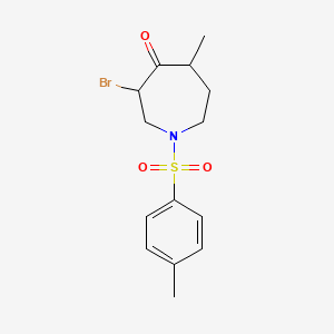 molecular formula C14H18BrNO3S B597220 3-Bromo-5-methyl-1-tosylazepan-4-one CAS No. 1247885-24-0
