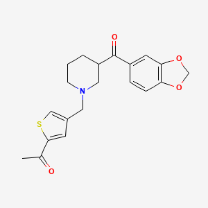 molecular formula C20H21NO4S B5972205 1-(4-{[3-(1,3-benzodioxol-5-ylcarbonyl)-1-piperidinyl]methyl}-2-thienyl)ethanone 