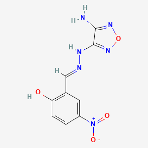 molecular formula C9H8N6O4 B5972216 2-hydroxy-5-nitrobenzaldehyde (4-amino-1,2,5-oxadiazol-3-yl)hydrazone 