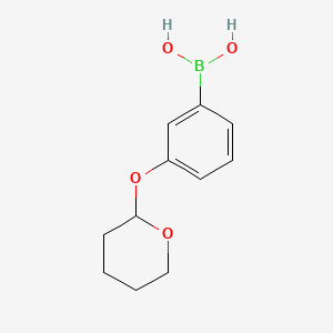 molecular formula C11H15BO4 B597222 3-(四氢-2H-吡喃-2-yloxy)苯硼酸 CAS No. 1287777-05-2