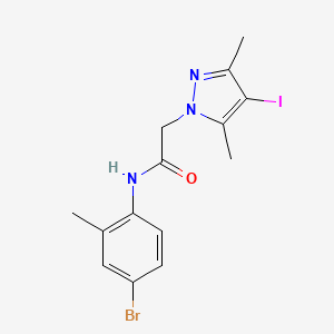 molecular formula C14H15BrIN3O B5972222 N-(4-bromo-2-methylphenyl)-2-(4-iodo-3,5-dimethyl-1H-pyrazol-1-yl)acetamide 