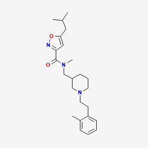 molecular formula C24H35N3O2 B5972253 5-isobutyl-N-methyl-N-({1-[2-(2-methylphenyl)ethyl]-3-piperidinyl}methyl)-3-isoxazolecarboxamide 