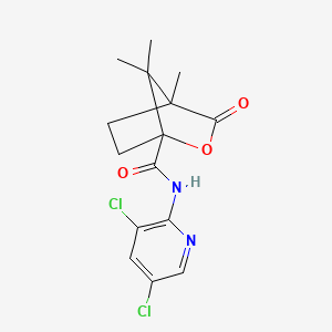 molecular formula C15H16Cl2N2O3 B5972264 N-(3,5-dichloro-2-pyridinyl)-4,7,7-trimethyl-3-oxo-2-oxabicyclo[2.2.1]heptane-1-carboxamide 