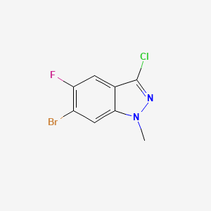 molecular formula C8H5BrClFN2 B597227 6-溴-3-氯-5-氟-1-甲基-1H-吲唑 CAS No. 1286734-93-7