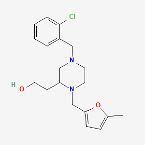 molecular formula C19H25ClN2O2 B5972275 2-{4-(2-chlorobenzyl)-1-[(5-methyl-2-furyl)methyl]-2-piperazinyl}ethanol 