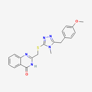 molecular formula C20H19N5O2S B5972278 2-({[5-(4-methoxybenzyl)-4-methyl-4H-1,2,4-triazol-3-yl]thio}methyl)-4(3H)-quinazolinone 