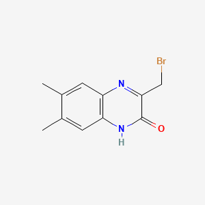 molecular formula C11H11BrN2O B597229 3-(Bromomethyl)-6,7-dimethylquinoxalin-2-OL CAS No. 1253791-77-3