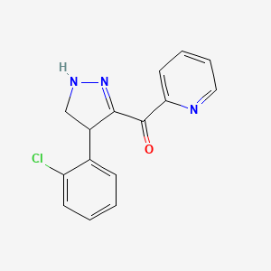 molecular formula C15H12ClN3O B5972290 [4-(2-chlorophenyl)-4,5-dihydro-1H-pyrazol-3-yl](2-pyridinyl)methanone 