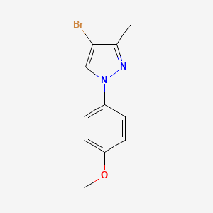 molecular formula C11H11BrN2O B597231 4-溴-1-(4-甲氧基苯基)-3-甲基-1H-吡唑 CAS No. 1252572-62-5
