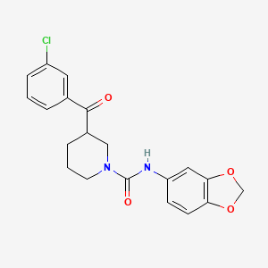 molecular formula C20H19ClN2O4 B5972315 N-1,3-benzodioxol-5-yl-3-(3-chlorobenzoyl)-1-piperidinecarboxamide 