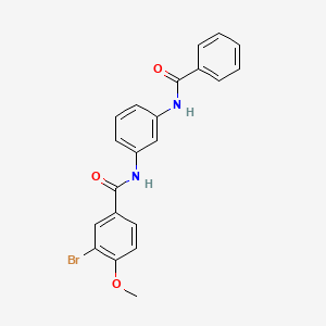 molecular formula C21H17BrN2O3 B5972319 N-[3-(benzoylamino)phenyl]-3-bromo-4-methoxybenzamide 