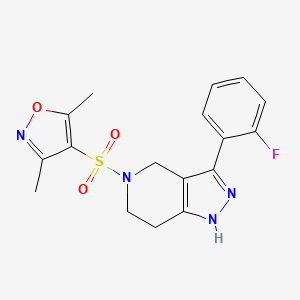 molecular formula C17H17FN4O3S B5972325 5-[(3,5-dimethyl-4-isoxazolyl)sulfonyl]-3-(2-fluorophenyl)-4,5,6,7-tetrahydro-1H-pyrazolo[4,3-c]pyridine 