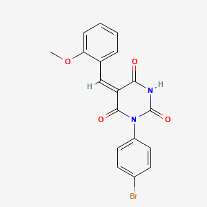 molecular formula C18H13BrN2O4 B5972331 1-(4-bromophenyl)-5-(2-methoxybenzylidene)-2,4,6(1H,3H,5H)-pyrimidinetrione 