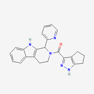 molecular formula C23H21N5O B5972368 1-(2-pyridinyl)-2-(1,4,5,6-tetrahydrocyclopenta[c]pyrazol-3-ylcarbonyl)-2,3,4,9-tetrahydro-1H-beta-carboline 