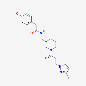 molecular formula C22H30N4O3 B5972377 2-(4-methoxyphenyl)-N-({1-[3-(3-methyl-1H-pyrazol-1-yl)propanoyl]-3-piperidinyl}methyl)acetamide 