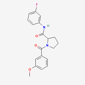 molecular formula C19H19FN2O3 B5972392 N-(3-fluorophenyl)-1-(3-methoxybenzoyl)prolinamide 