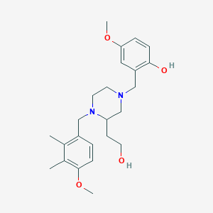 molecular formula C24H34N2O4 B5972398 2-{[3-(2-hydroxyethyl)-4-(4-methoxy-2,3-dimethylbenzyl)-1-piperazinyl]methyl}-4-methoxyphenol 