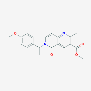 molecular formula C20H20N2O4 B5972406 methyl 6-[1-(4-methoxyphenyl)ethyl]-2-methyl-5-oxo-5,6-dihydro-1,6-naphthyridine-3-carboxylate 