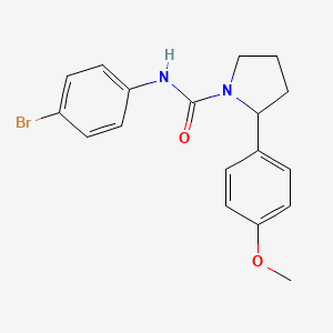 molecular formula C18H19BrN2O2 B5972438 N-(4-bromophenyl)-2-(4-methoxyphenyl)-1-pyrrolidinecarboxamide 