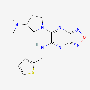 molecular formula C15H19N7OS B5972450 6-[3-(dimethylamino)-1-pyrrolidinyl]-N-(2-thienylmethyl)[1,2,5]oxadiazolo[3,4-b]pyrazin-5-amine 