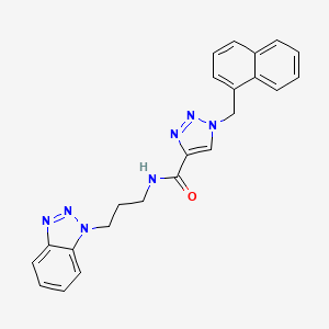 molecular formula C23H21N7O B5972467 N-[3-(1H-1,2,3-benzotriazol-1-yl)propyl]-1-(1-naphthylmethyl)-1H-1,2,3-triazole-4-carboxamide 