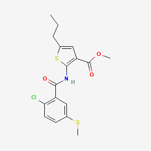 molecular formula C17H18ClNO3S2 B5972473 methyl 2-{[2-chloro-5-(methylthio)benzoyl]amino}-5-propyl-3-thiophenecarboxylate 