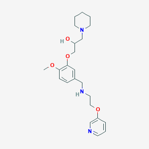 molecular formula C23H33N3O4 B5972475 1-[2-methoxy-5-({[2-(3-pyridinyloxy)ethyl]amino}methyl)phenoxy]-3-(1-piperidinyl)-2-propanol 