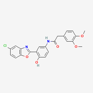 molecular formula C23H19ClN2O5 B5972478 N-[3-(5-chloro-1,3-benzoxazol-2-yl)-4-hydroxyphenyl]-2-(3,4-dimethoxyphenyl)acetamide 