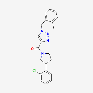 molecular formula C21H21ClN4O B5972485 4-{[3-(2-chlorophenyl)-1-pyrrolidinyl]carbonyl}-1-(2-methylbenzyl)-1H-1,2,3-triazole 
