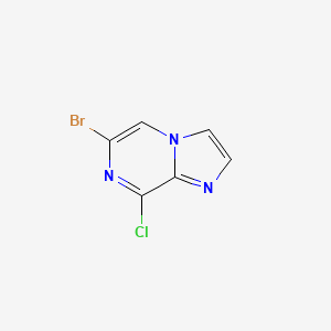 molecular formula C6H3BrClN3 B597249 6-Bromo-8-chloroimidazo[1,2-a]pyrazine CAS No. 1208083-37-7