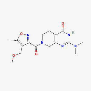 molecular formula C16H21N5O4 B5972501 2-(dimethylamino)-7-{[4-(methoxymethyl)-5-methylisoxazol-3-yl]carbonyl}-5,6,7,8-tetrahydropyrido[3,4-d]pyrimidin-4(3H)-one 