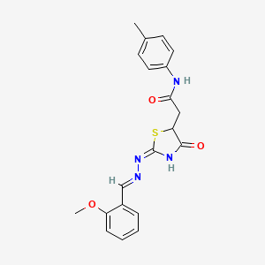 molecular formula C20H20N4O3S B5972508 2-{2-[(2-methoxybenzylidene)hydrazono]-4-oxo-1,3-thiazolidin-5-yl}-N-(4-methylphenyl)acetamide 