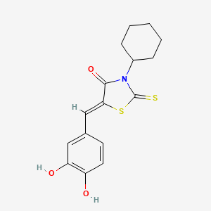 molecular formula C16H17NO3S2 B5972515 3-cyclohexyl-5-(3,4-dihydroxybenzylidene)-2-thioxo-1,3-thiazolidin-4-one CAS No. 327054-63-7