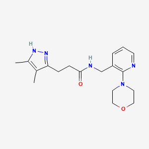 molecular formula C18H25N5O2 B5972522 3-(3,4-dimethyl-1H-pyrazol-5-yl)-N-{[2-(4-morpholinyl)-3-pyridinyl]methyl}propanamide 
