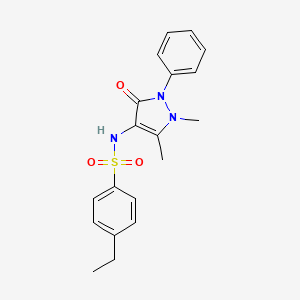 molecular formula C19H21N3O3S B5972535 N-(1,5-dimethyl-3-oxo-2-phenyl-2,3-dihydro-1H-pyrazol-4-yl)-4-ethylbenzenesulfonamide CAS No. 301314-59-0