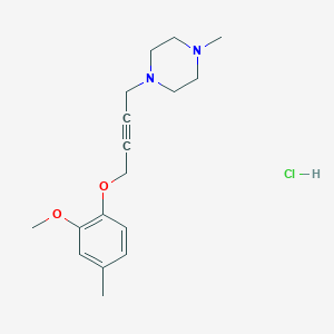 molecular formula C17H25ClN2O2 B5972546 1-[4-(2-methoxy-4-methylphenoxy)but-2-yn-1-yl]-4-methylpiperazine hydrochloride 