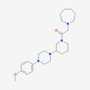 molecular formula C24H38N4O2 B5972553 1-(2-{3-[4-(4-methoxyphenyl)-1-piperazinyl]-1-piperidinyl}-2-oxoethyl)azepane 