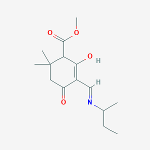 molecular formula C15H23NO4 B5972563 methyl 5-[(sec-butylamino)methylene]-2,2-dimethyl-4,6-dioxocyclohexanecarboxylate 